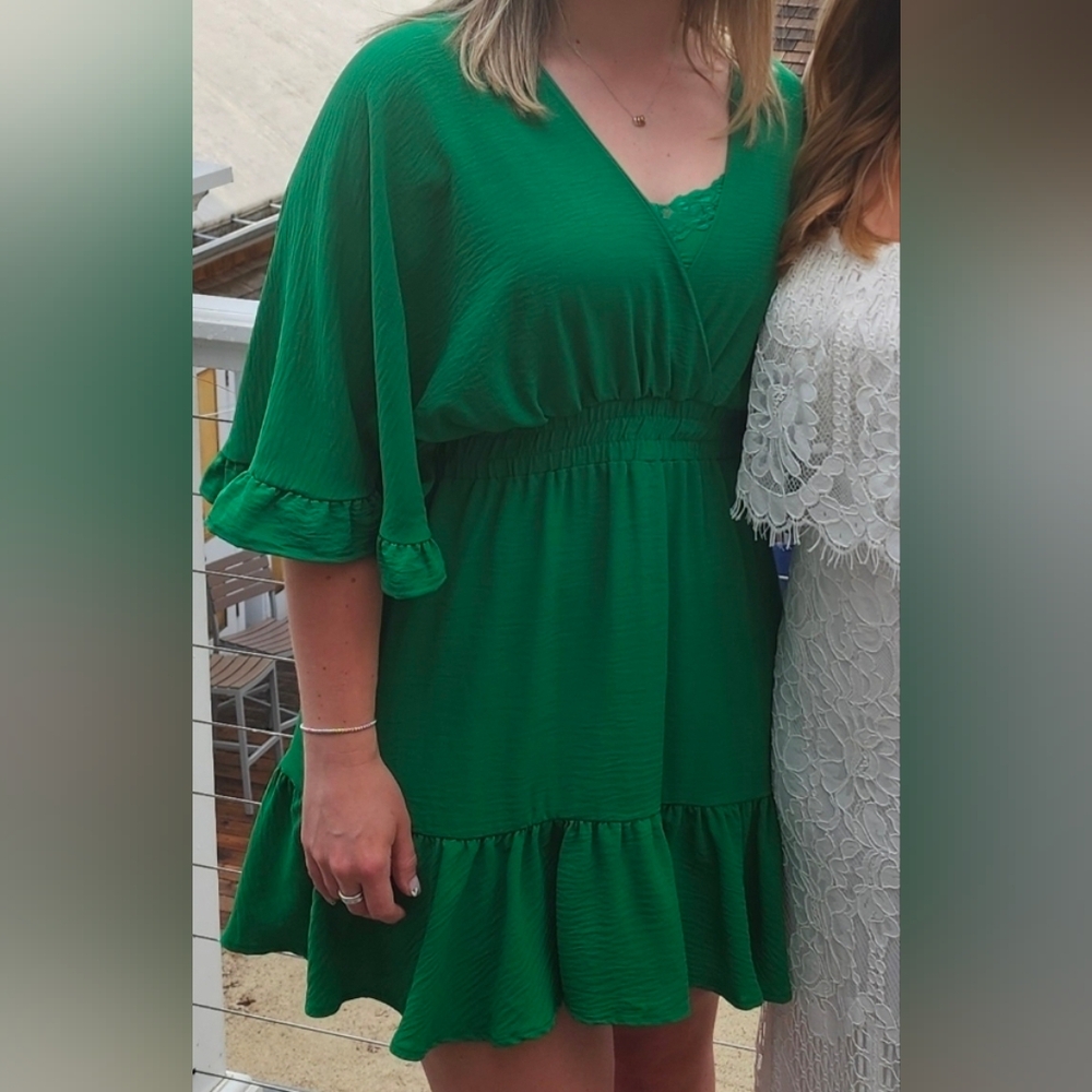 She + Sky Green Mini Dress